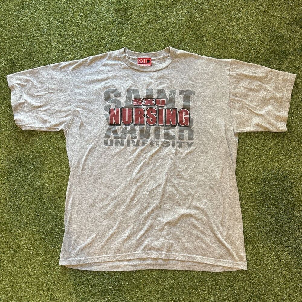 SXU Saint Xavier University Nursing Gray T Shirt Size XXL Campus Collection